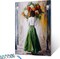 Holding Bouquet Woman Paint by Numbers – Lady Walking on Street DIY Canvas Painting Kit with Brushes & Acrylic Paints, Adult & Beginner Art Set, 16x20 Inch (Unframed)